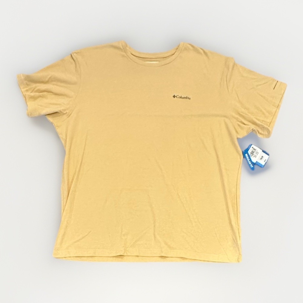 Columbia Mens Solid Thistletown Hills Short Sleeve Shirt, Yellow, Size XXL, New